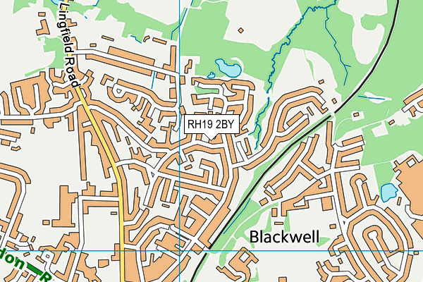 RH19 2BY map - OS VectorMap District (Ordnance Survey)