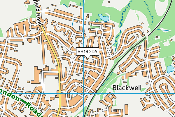 RH19 2DA map - OS VectorMap District (Ordnance Survey)