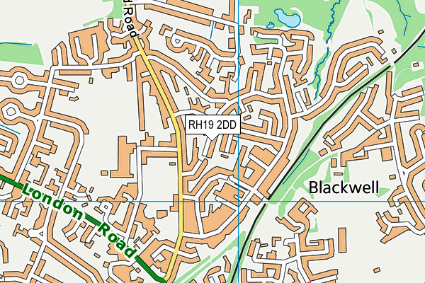 RH19 2DD map - OS VectorMap District (Ordnance Survey)