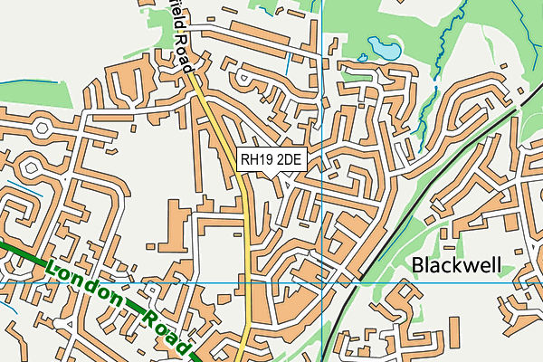 RH19 2DE map - OS VectorMap District (Ordnance Survey)