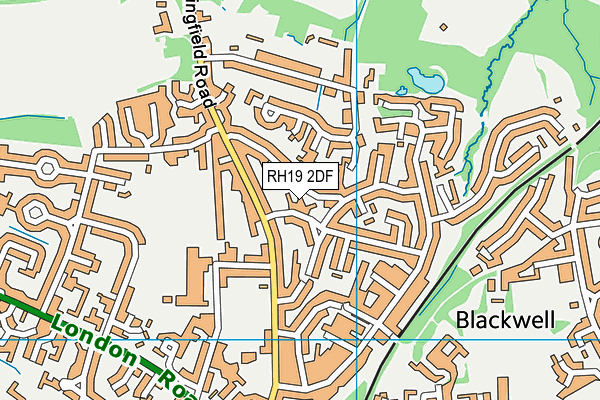 RH19 2DF map - OS VectorMap District (Ordnance Survey)