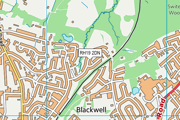 RH19 2DN map - OS VectorMap District (Ordnance Survey)