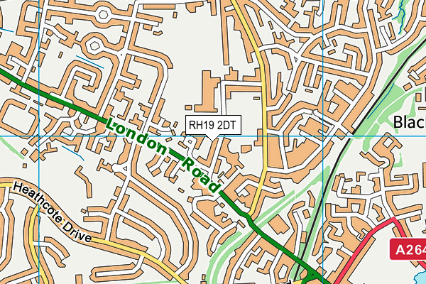 RH19 2DT map - OS VectorMap District (Ordnance Survey)