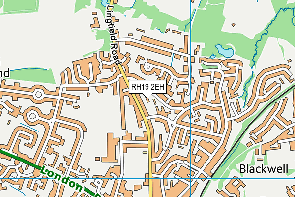 RH19 2EH map - OS VectorMap District (Ordnance Survey)