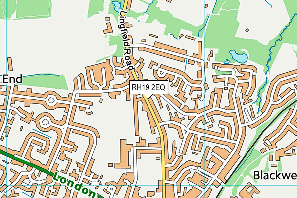 RH19 2EQ map - OS VectorMap District (Ordnance Survey)