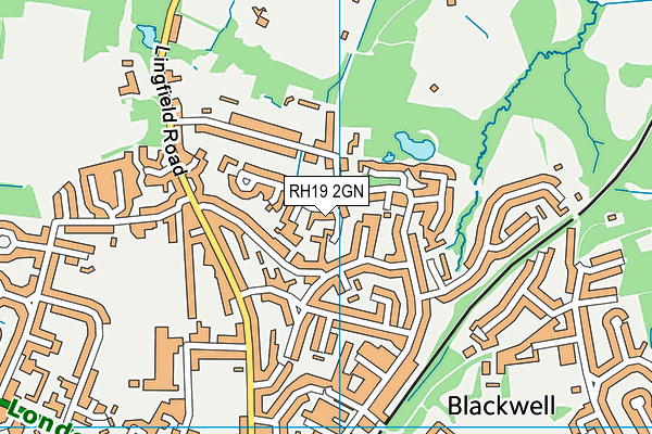 RH19 2GN map - OS VectorMap District (Ordnance Survey)