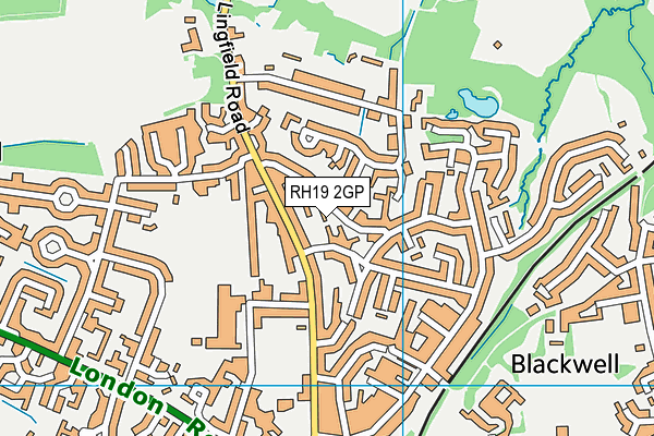RH19 2GP map - OS VectorMap District (Ordnance Survey)