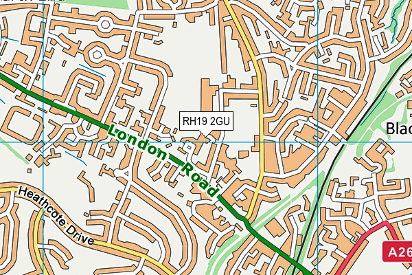 RH19 2GU map - OS VectorMap District (Ordnance Survey)