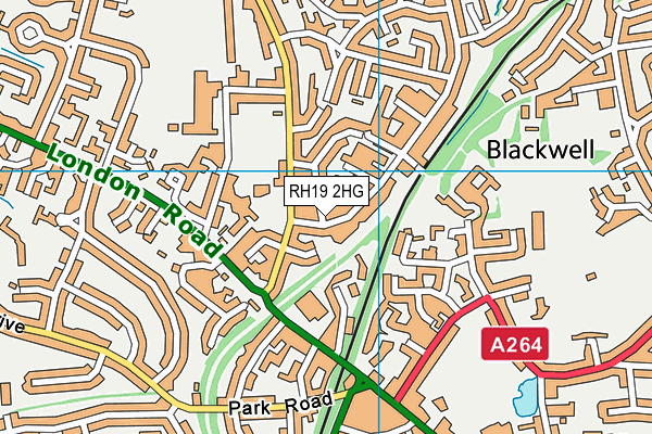 RH19 2HG map - OS VectorMap District (Ordnance Survey)