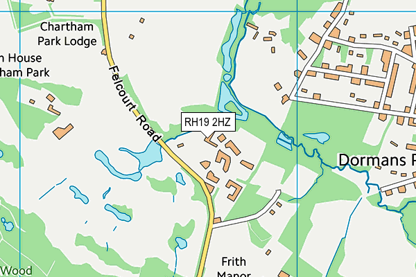 RH19 2HZ map - OS VectorMap District (Ordnance Survey)
