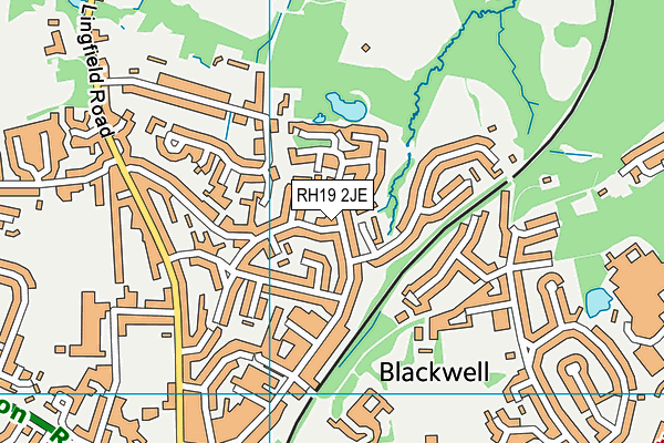 RH19 2JE map - OS VectorMap District (Ordnance Survey)
