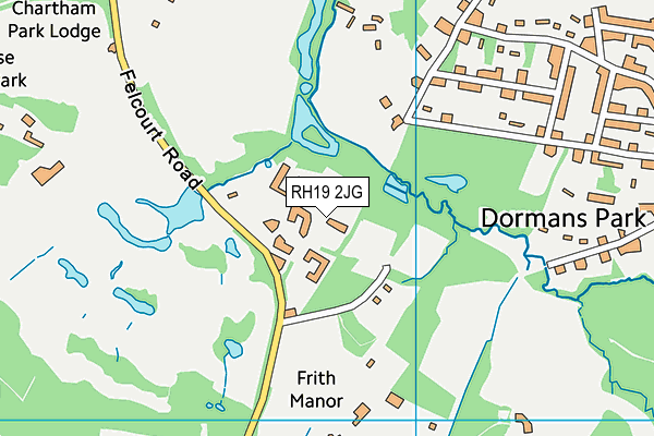 RH19 2JG map - OS VectorMap District (Ordnance Survey)