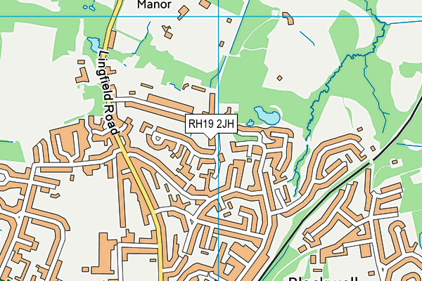 RH19 2JH map - OS VectorMap District (Ordnance Survey)