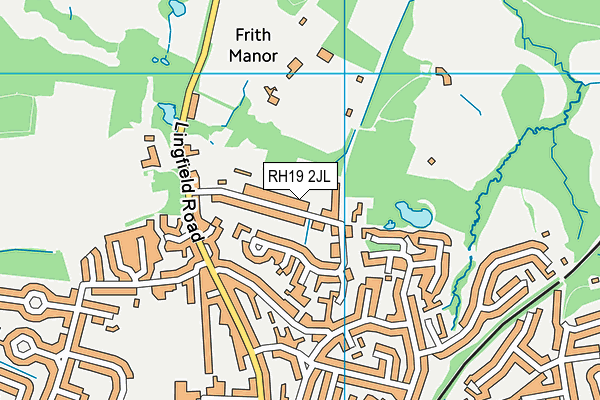RH19 2JL map - OS VectorMap District (Ordnance Survey)