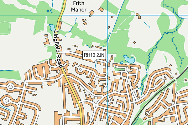 RH19 2JN map - OS VectorMap District (Ordnance Survey)