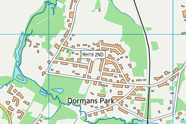 RH19 2ND map - OS VectorMap District (Ordnance Survey)