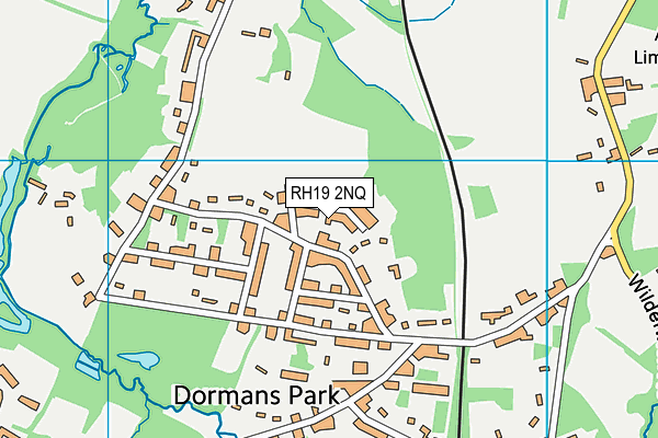 RH19 2NQ map - OS VectorMap District (Ordnance Survey)
