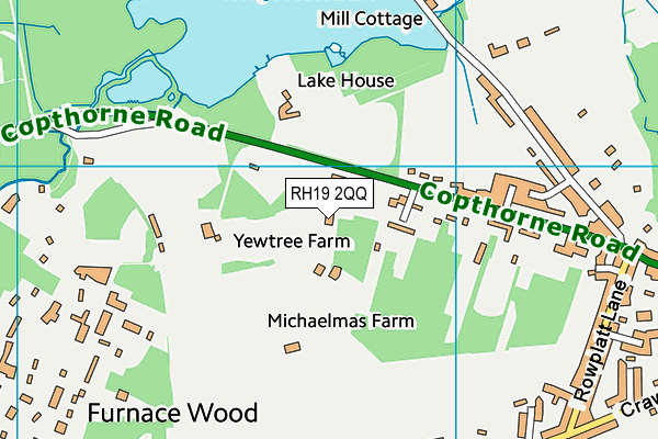 RH19 2QQ map - OS VectorMap District (Ordnance Survey)