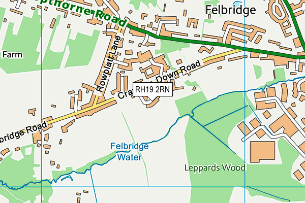RH19 2RN map - OS VectorMap District (Ordnance Survey)