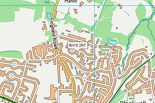 RH19 2RT map - OS VectorMap District (Ordnance Survey)
