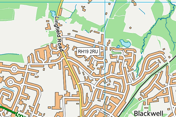 RH19 2RU map - OS VectorMap District (Ordnance Survey)