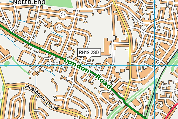 RH19 2SD map - OS VectorMap District (Ordnance Survey)