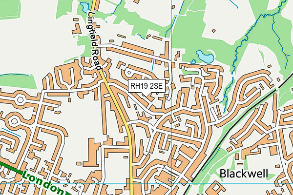 RH19 2SE map - OS VectorMap District (Ordnance Survey)