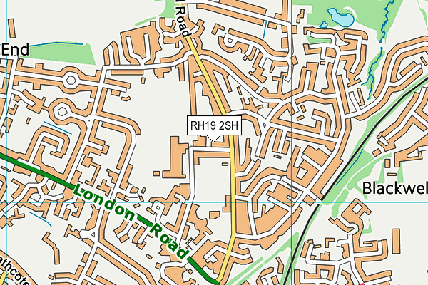 RH19 2SH map - OS VectorMap District (Ordnance Survey)