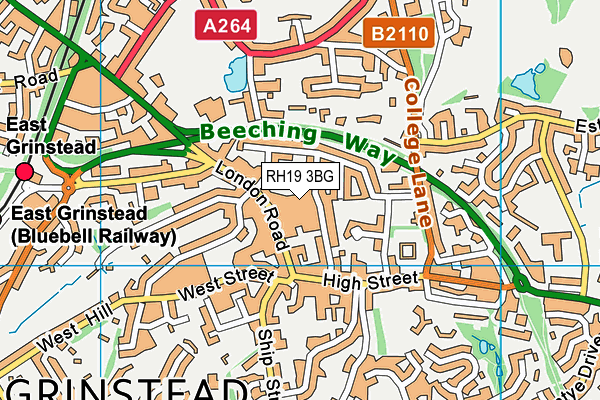 RH19 3BG map - OS VectorMap District (Ordnance Survey)