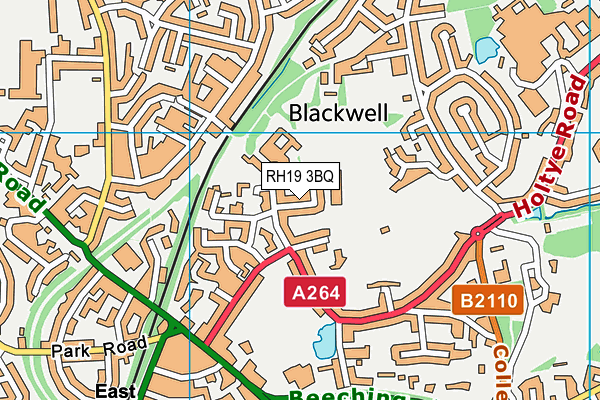 RH19 3BQ map - OS VectorMap District (Ordnance Survey)