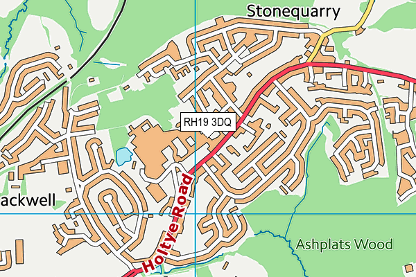 RH19 3DQ map - OS VectorMap District (Ordnance Survey)