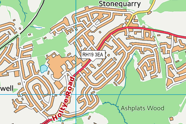 RH19 3EA map - OS VectorMap District (Ordnance Survey)