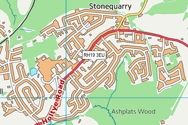 RH19 3EU map - OS VectorMap District (Ordnance Survey)