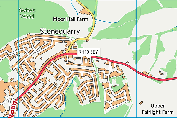 RH19 3EY map - OS VectorMap District (Ordnance Survey)