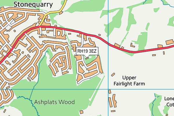 RH19 3EZ map - OS VectorMap District (Ordnance Survey)