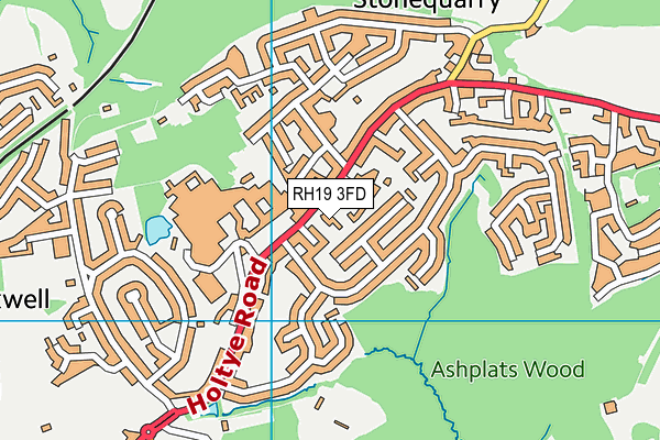 RH19 3FD map - OS VectorMap District (Ordnance Survey)