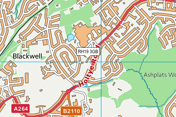 RH19 3GB map - OS VectorMap District (Ordnance Survey)