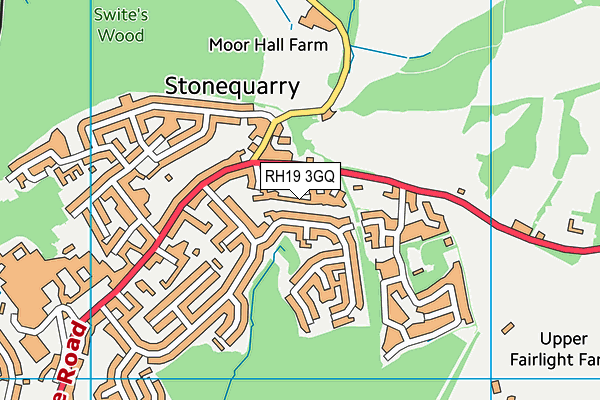 RH19 3GQ map - OS VectorMap District (Ordnance Survey)