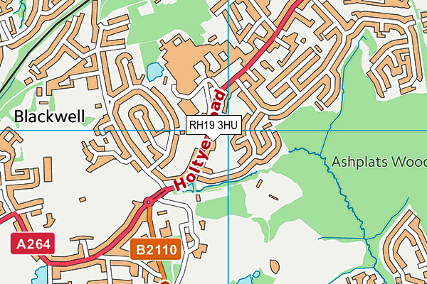RH19 3HU map - OS VectorMap District (Ordnance Survey)