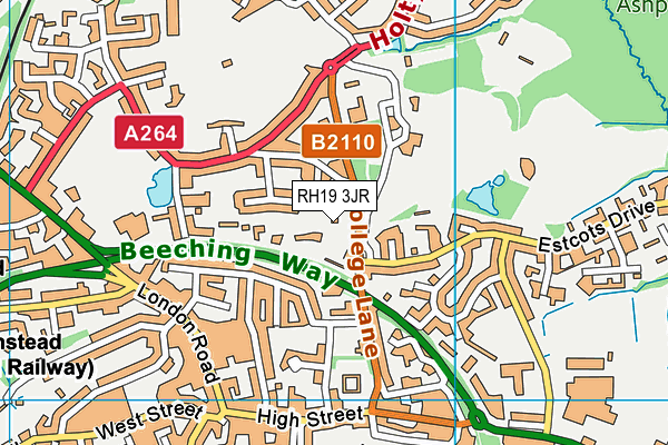 RH19 3JR map - OS VectorMap District (Ordnance Survey)