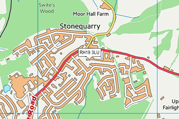 RH19 3LU map - OS VectorMap District (Ordnance Survey)