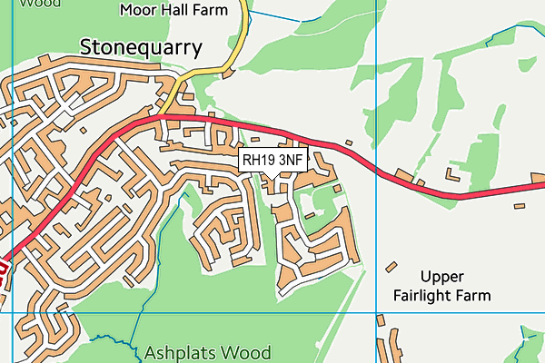 RH19 3NF map - OS VectorMap District (Ordnance Survey)