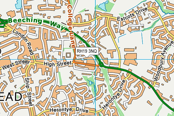 RH19 3NQ map - OS VectorMap District (Ordnance Survey)