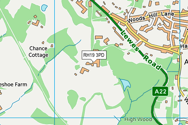 Brambletye School map (RH19 3PD) - OS VectorMap District (Ordnance Survey)