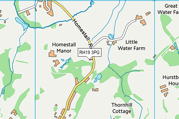 RH19 3PG map - OS VectorMap District (Ordnance Survey)