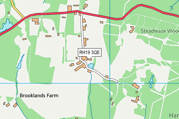 RH19 3QE map - OS VectorMap District (Ordnance Survey)