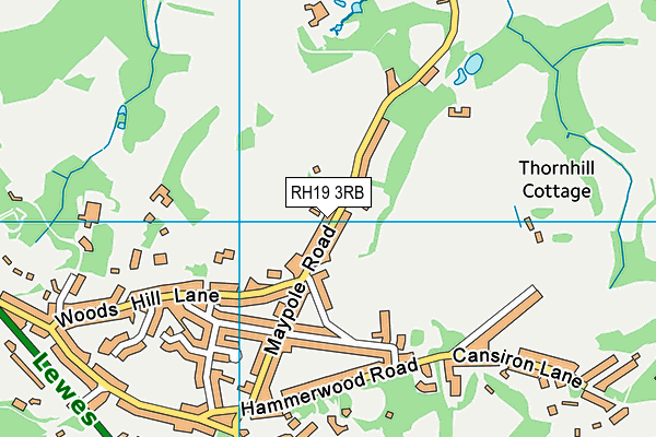 RH19 3RB map - OS VectorMap District (Ordnance Survey)