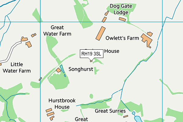 RH19 3SL map - OS VectorMap District (Ordnance Survey)