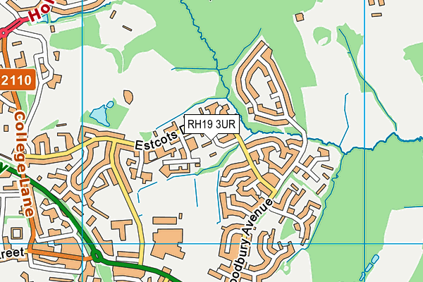RH19 3UR map - OS VectorMap District (Ordnance Survey)