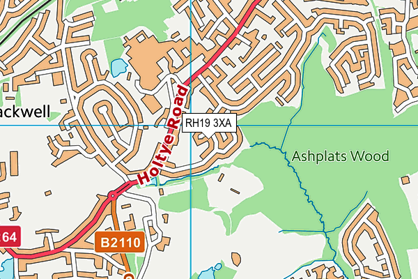 RH19 3XA map - OS VectorMap District (Ordnance Survey)